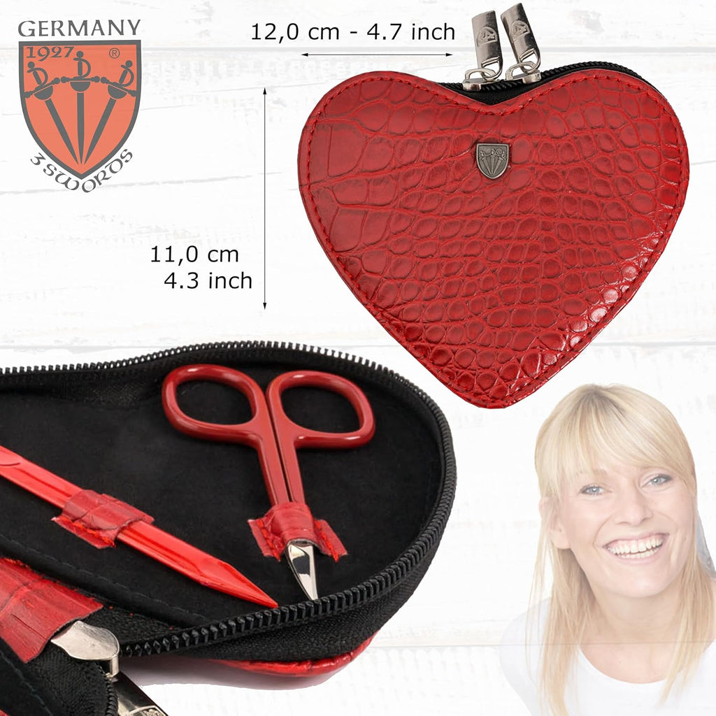 3 Swords Germany - brand quality 5 piece manicure pedicure grooming kit set for professional finger & toe nail care