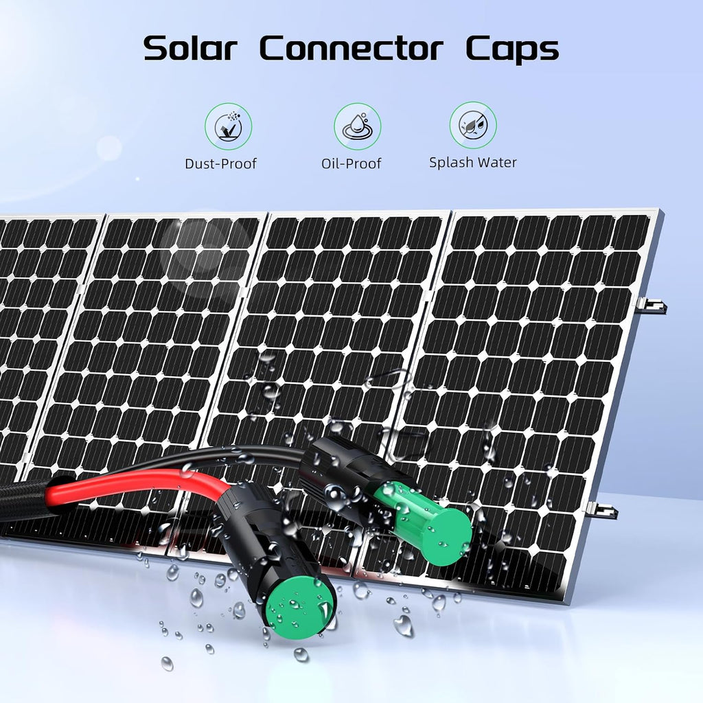 10AWG 30FT Solar Panel Extension Cable, Flame Retardant Protective Sleeving Twin Wire 10 Gauge Solar Cable with IP68