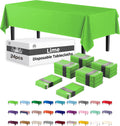 Lime Green Rectangular Plastic Tablecloth - 54x108 Inch, Pack of 24