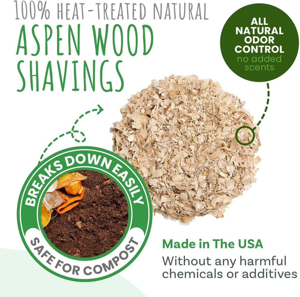 Premium Natural Aspen Bedding, Animal Bedding for Small Indoor and Outdoor Pets, Made in the USA, Size 41 L Pack