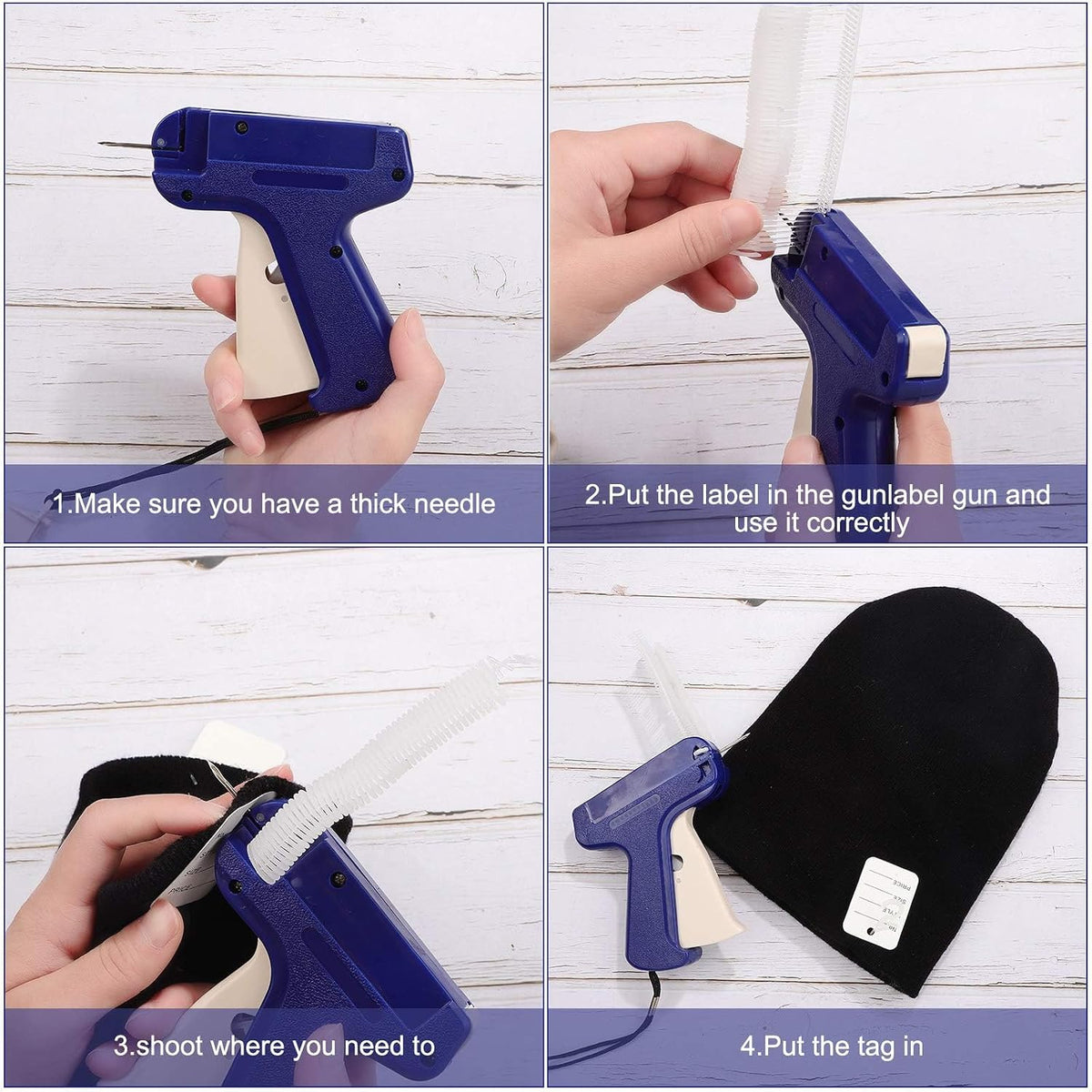 3000 Pieces Plastic J Hook Tag Fastener Bulk Tag Gun Refills, 3 Size