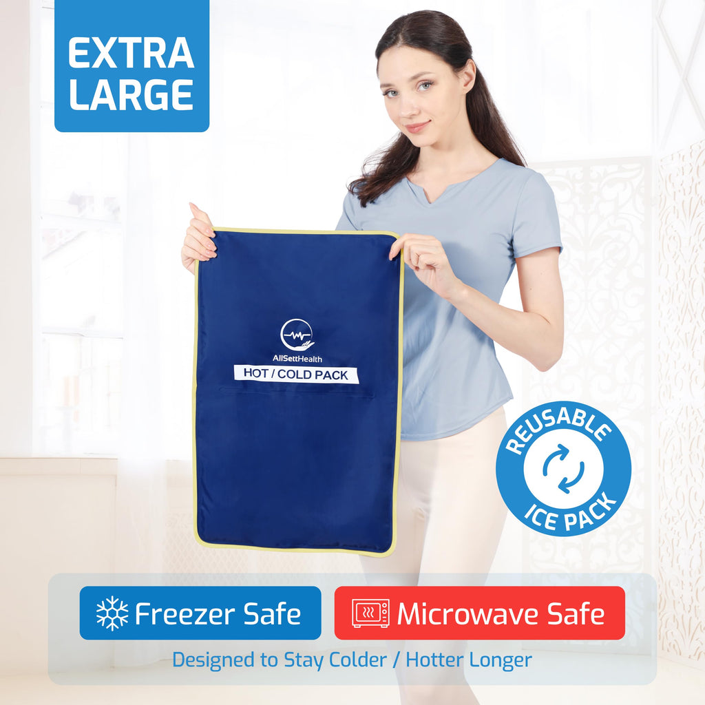 Extra Large Reusable Ice Pack for Injuries, Gel Ice Pack for Back Pain