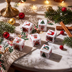6 Pcs Christmas Mahjong Dice, 25mm Acrylic Game Dice