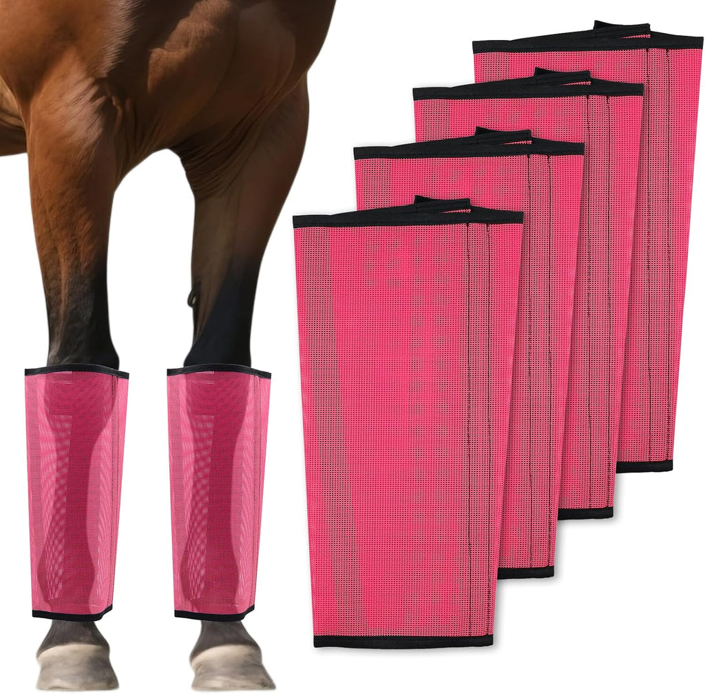 Mesh Horse Fly Boots, Pink, Set of 4