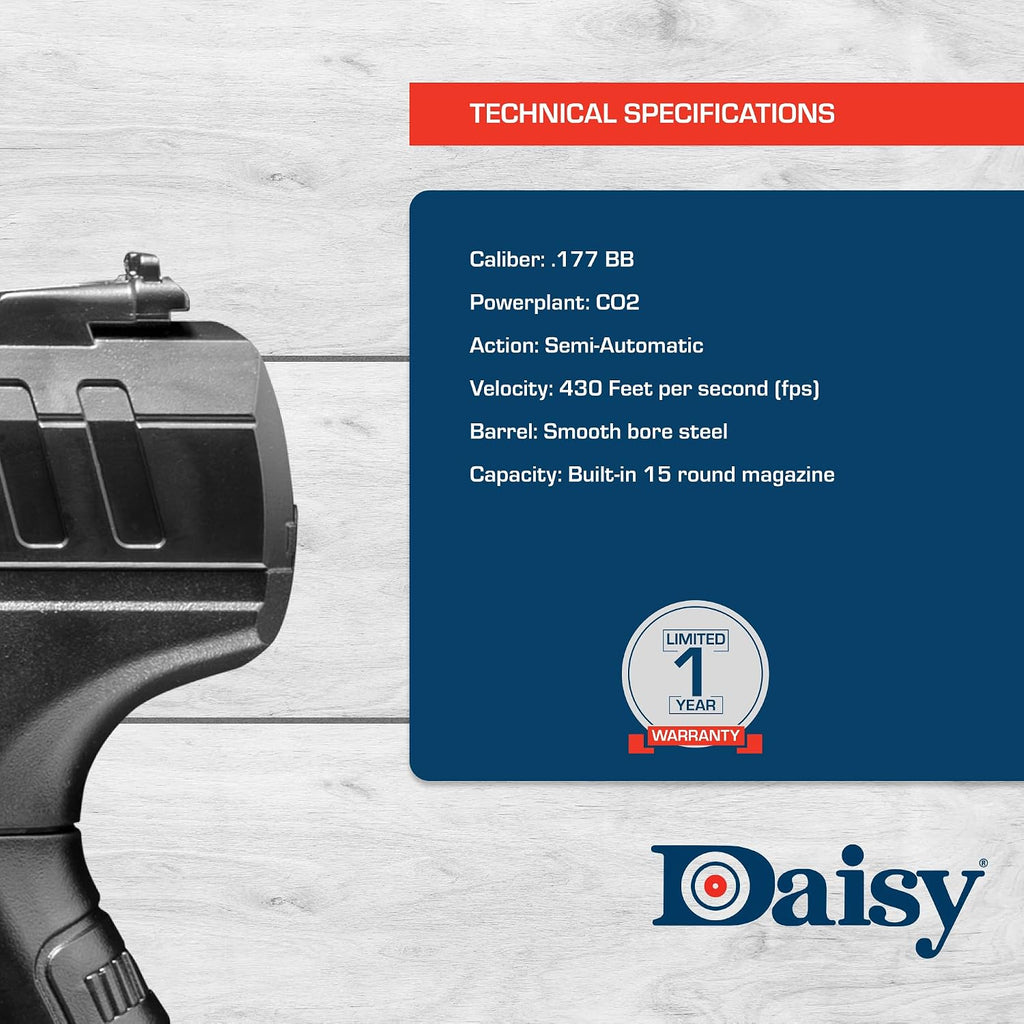Daisy Powerline 426 BB Pistol 15-Count CO2 Cartridges | Powerline 426 Air Pistol - 15-Count Co2 Cartridges - Airgun
