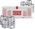 100 Regular Mouth. Canning Rings are made of stainless steel. 0.5 Inch Height, 100-Piece Set. Regular mouth mason jar