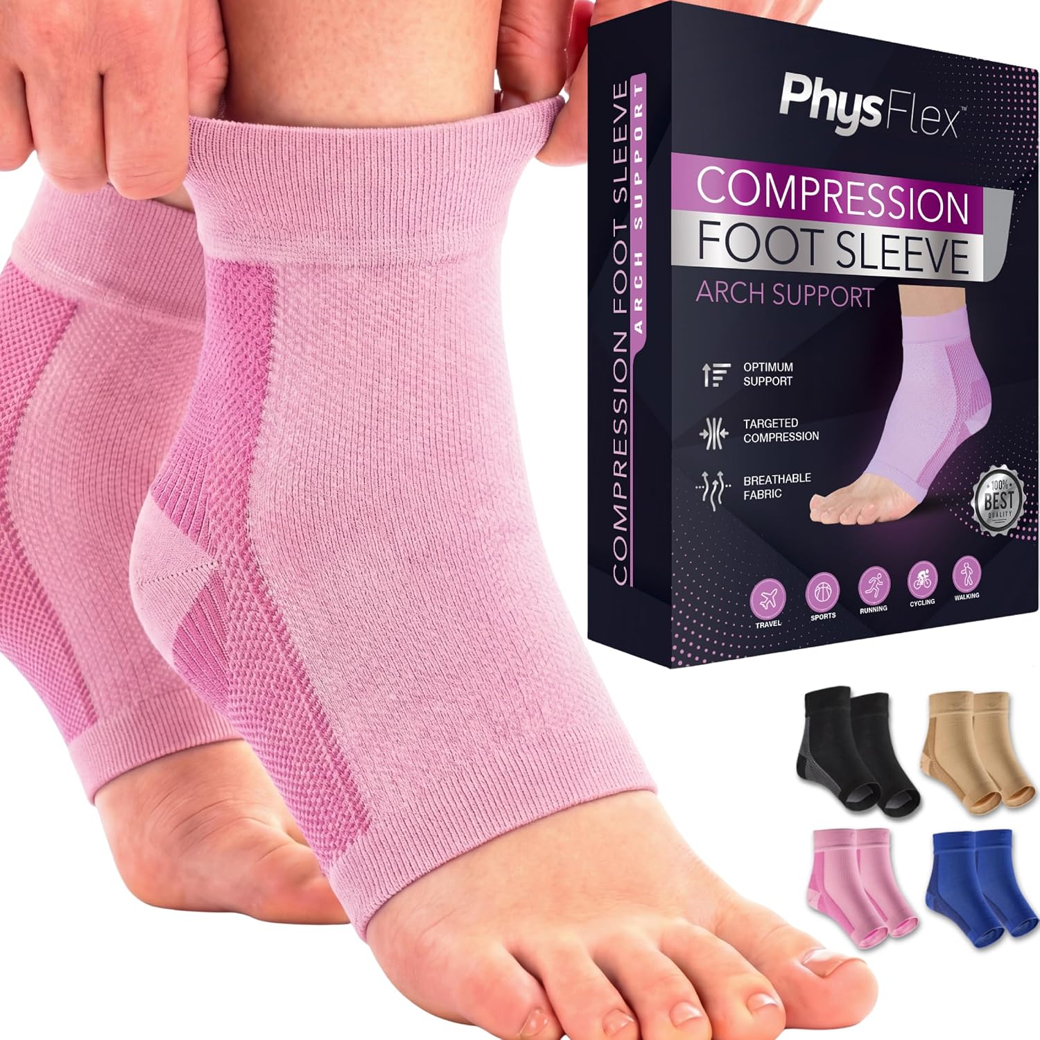 Ankle Brace Socks - Ankle Compression Sleeve - Foot Brace for Women & Men