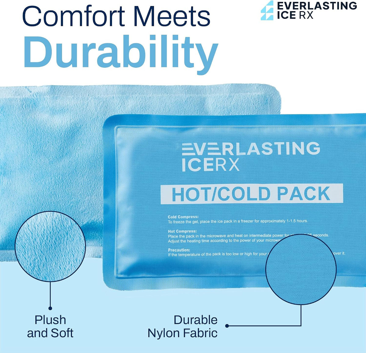 Large Soft Reusable Gel Ice Packs for Injuries, Hot and Cold, 4 Pack