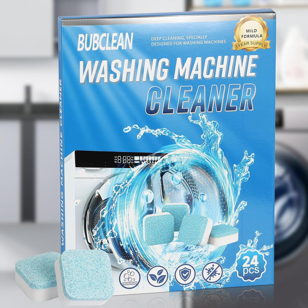 24 Washing Machine Cleaner Tablets, Descaler Odor Remover HE Washer