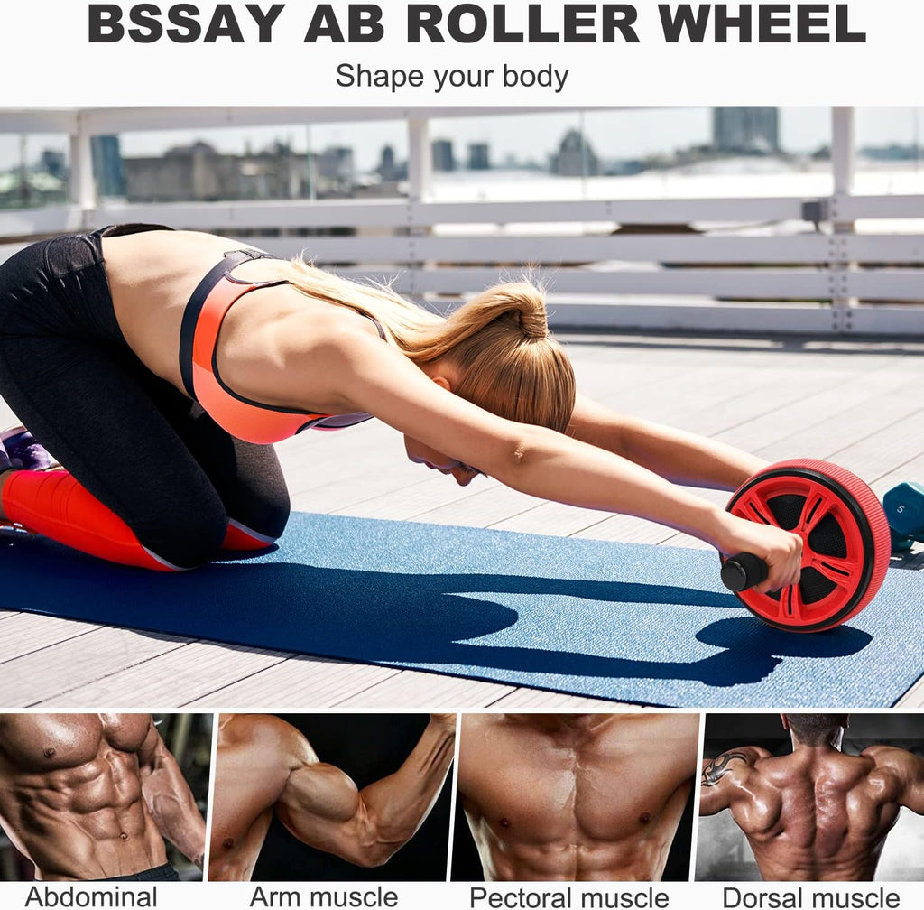 Ab Roller Wheel, Abs Workout Equipment for Abdominal & Core Strength Training, Exercise Wheels for Home Gym Fitness