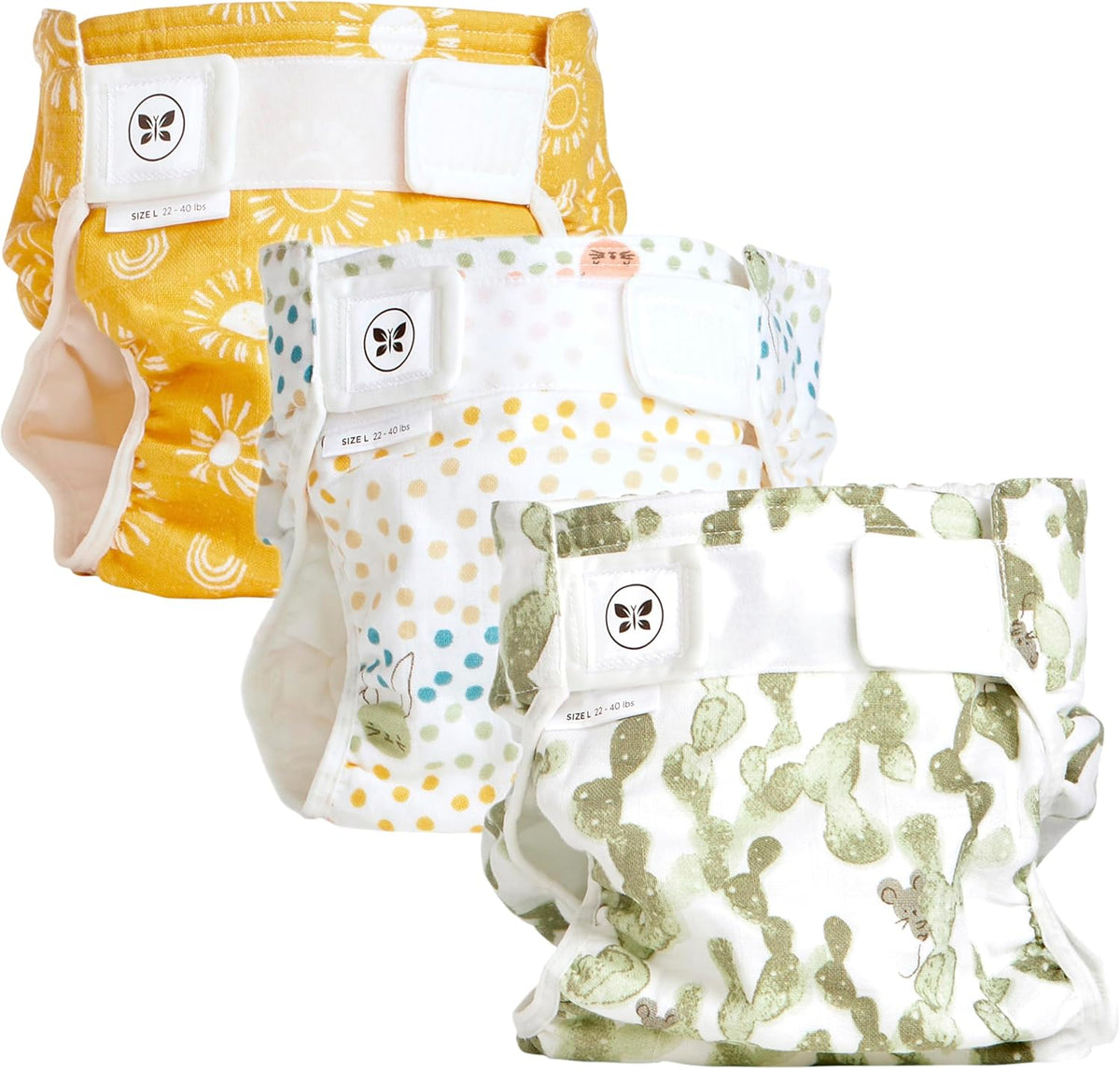 Honest Hybrid Cloth Diaper Covers with Pocket-Sling, Large (22-40 lbs), Stops Nighttime Leaks, Use with Boosties
