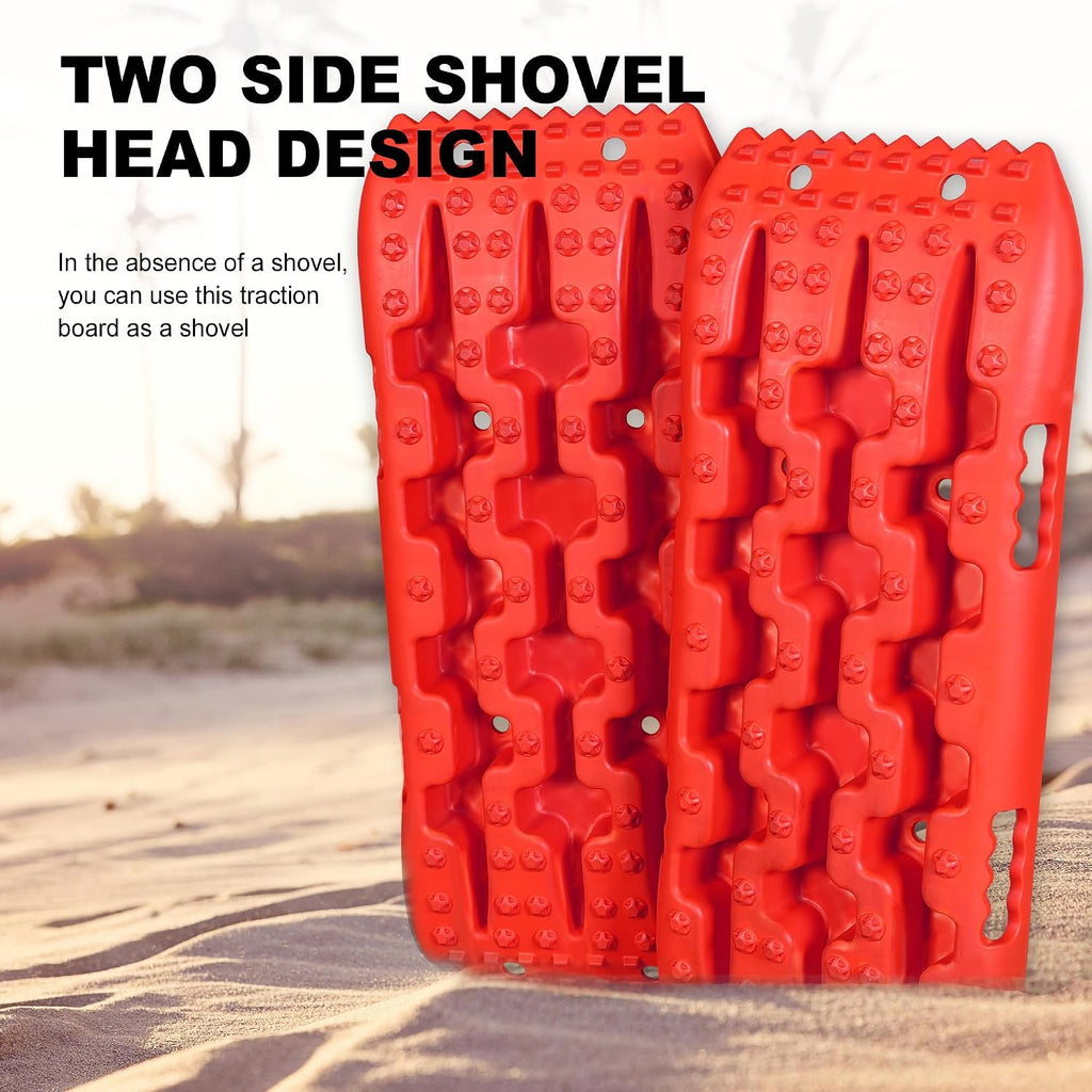 27-Inch Off-Road Traction Boards, Recovery Tracks, and Traction Mat Set for Snow, Mud and Sand Rescue