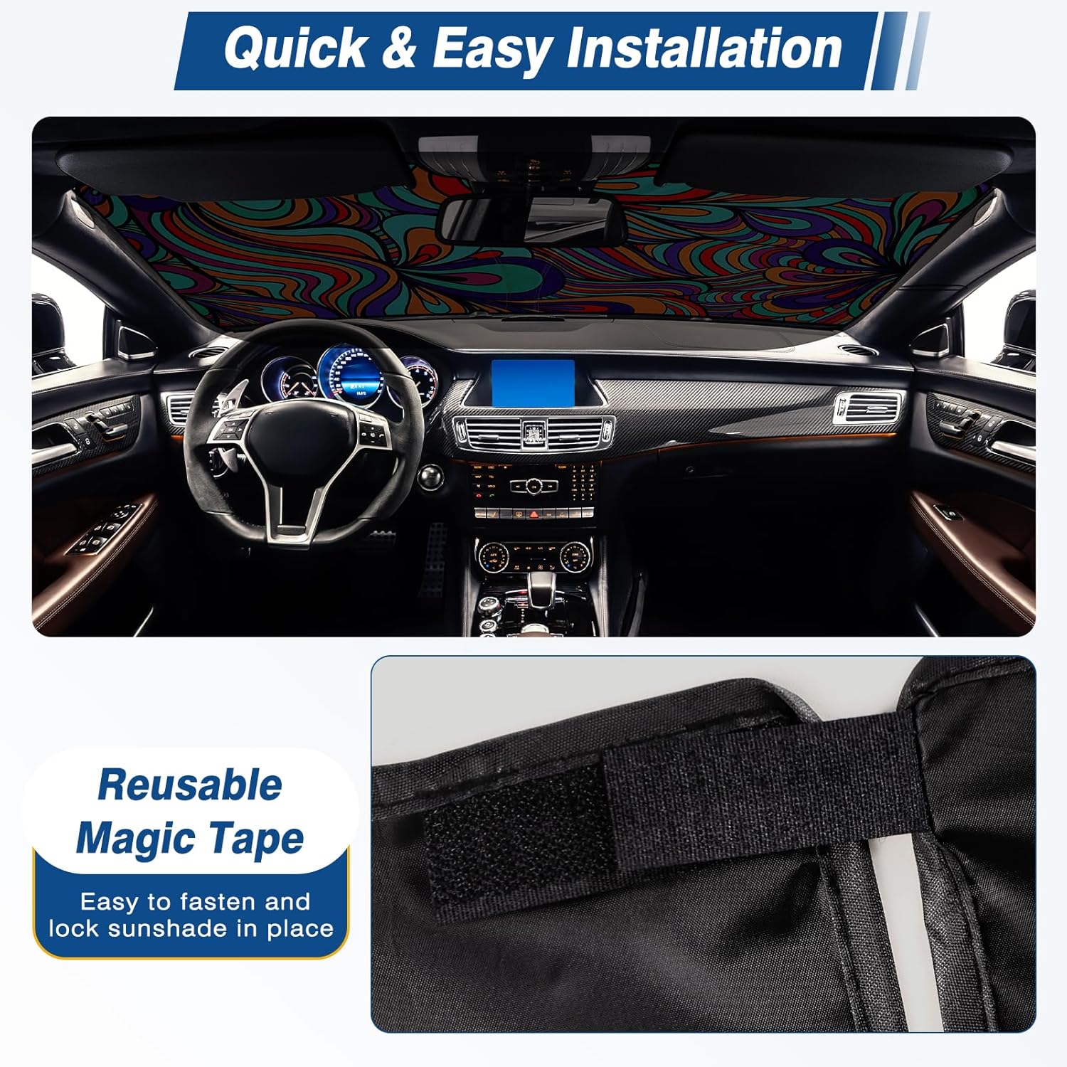 Windshield Sun Shade - Car Sun Shade Windshield, Reflector Sunshade Offers Ultimate Protection for Car Interior