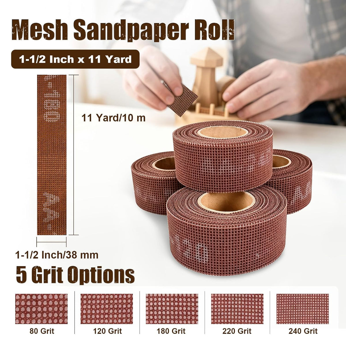 180 Grit Emery Cloth Roll for Copper Pipe Sanding 1-1/2 Inch