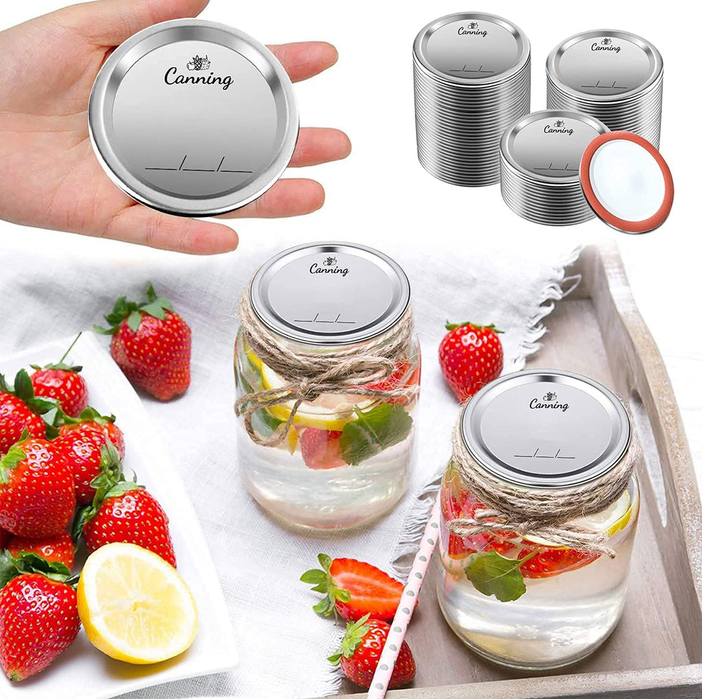 204 Pack Regular Mouth Canning Lids for Mason Jars, 70mm