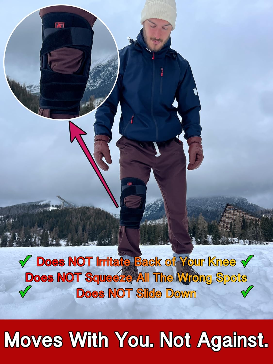 Hinged Knee Brace Support with Strap & Side Patella Stabilizers for Protection & Pain Relief for Arthritis, Meniscus