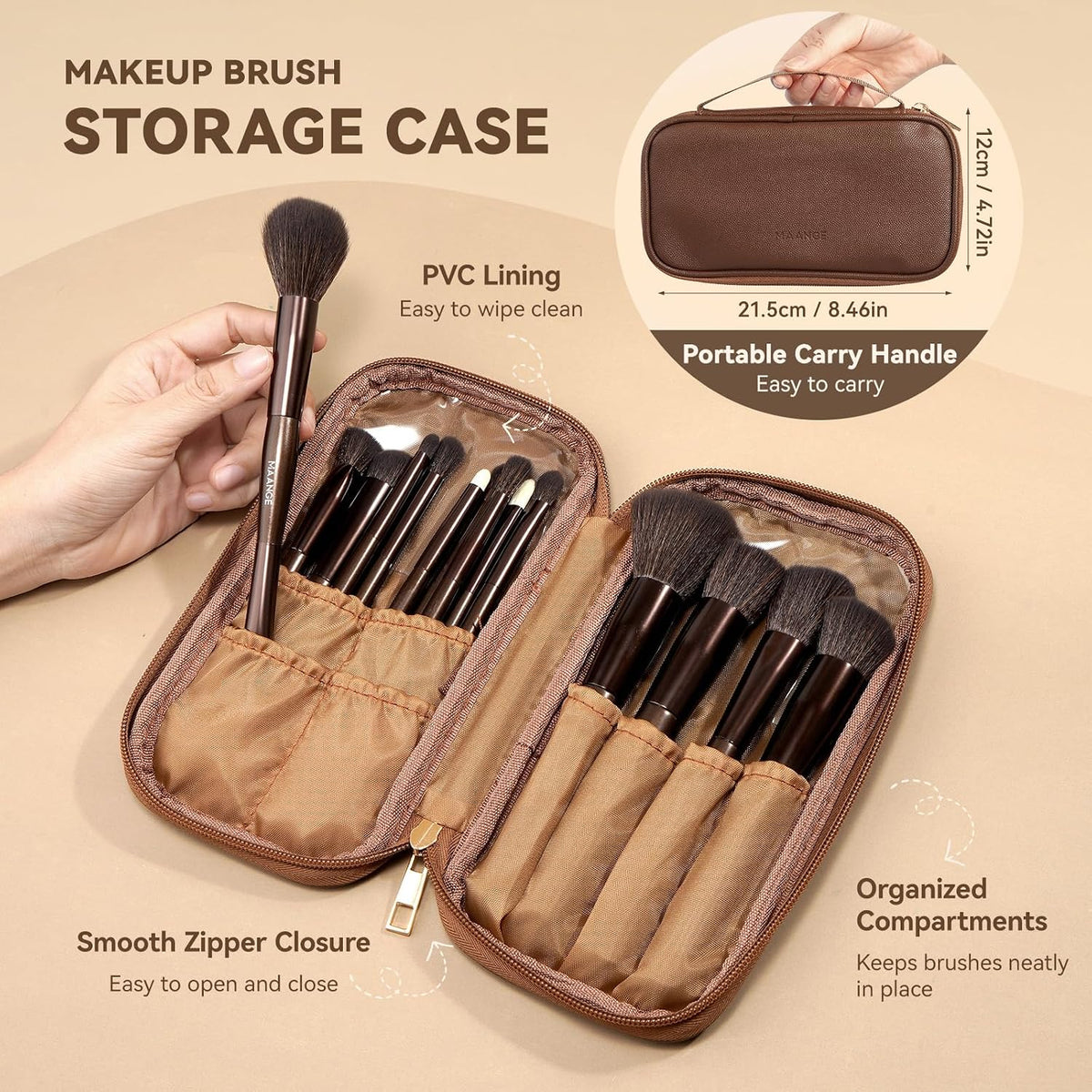 Makeup Brush Set 15 Pcs Professional Brushes with Bag for Face & Eye