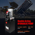 12 Quart Hydraulic Power Unit Double Acting Hydraulic Pump for Dump Trailer