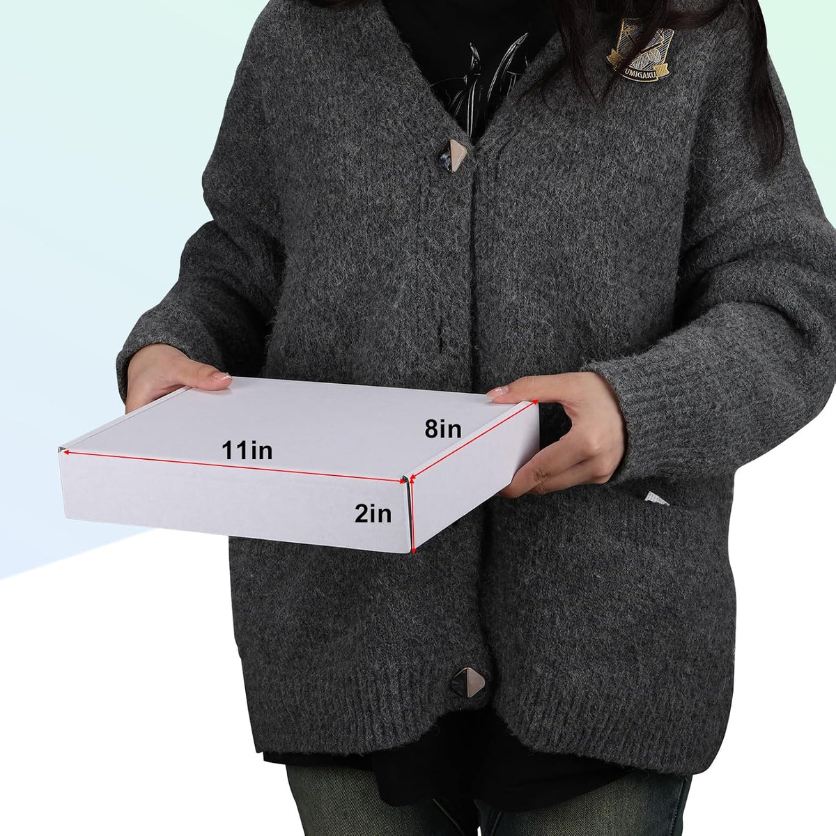 11x8x2 Inches Shipping Boxes Pack of 25, White Corrugated Cardboard Box for Mailing Packing Literature Mailer
