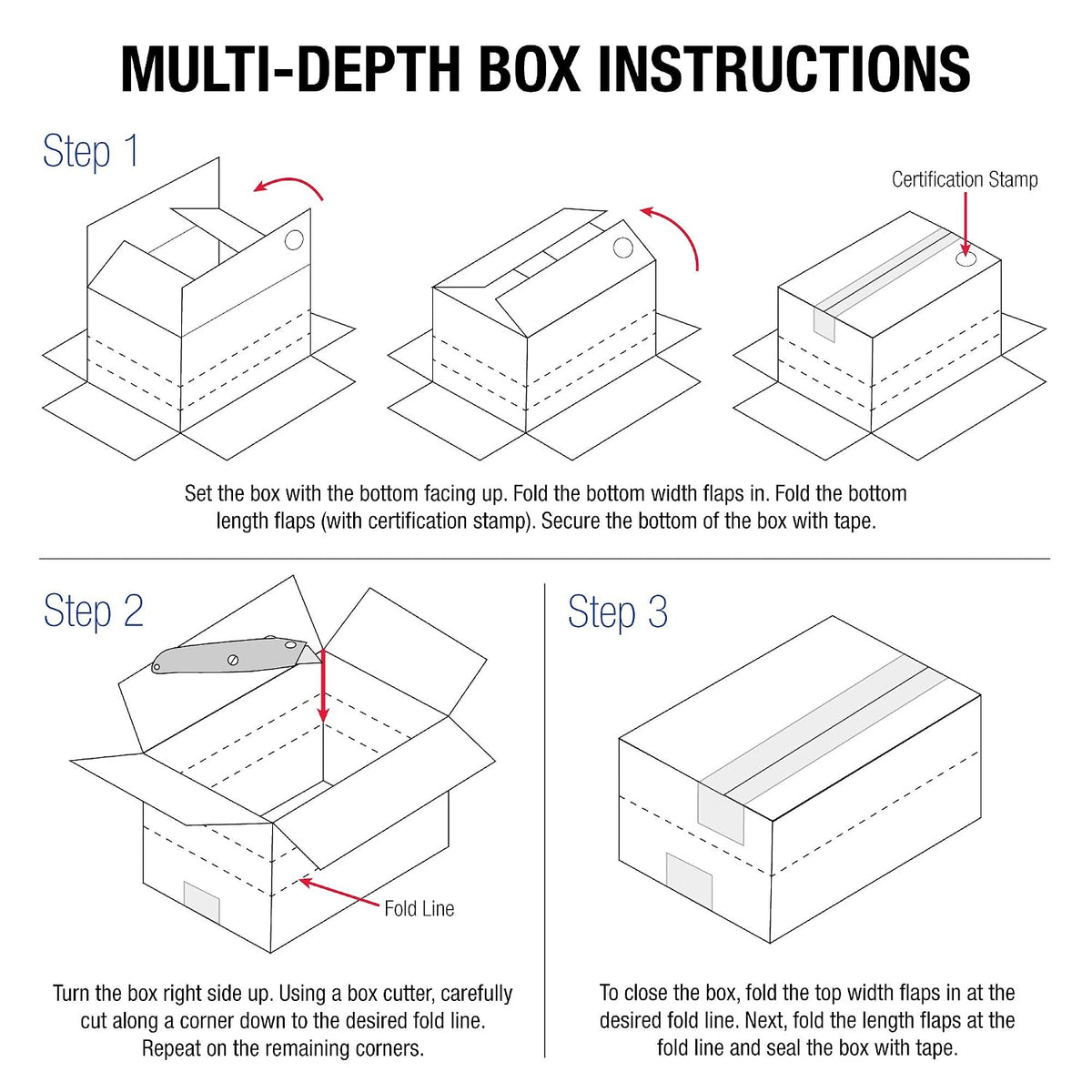 TLMD201414 Multi-Depth Corrugated Boxes, 20" x 14" x 14", Kraft (Pack of 15)