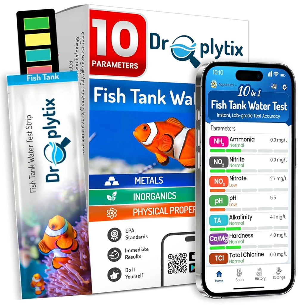 Digital Aquarium Water Test Kit, App-Enabled 10-in-1 Fish Tank Test Kit for Freshwater & Saltwater, Aquarium Test
