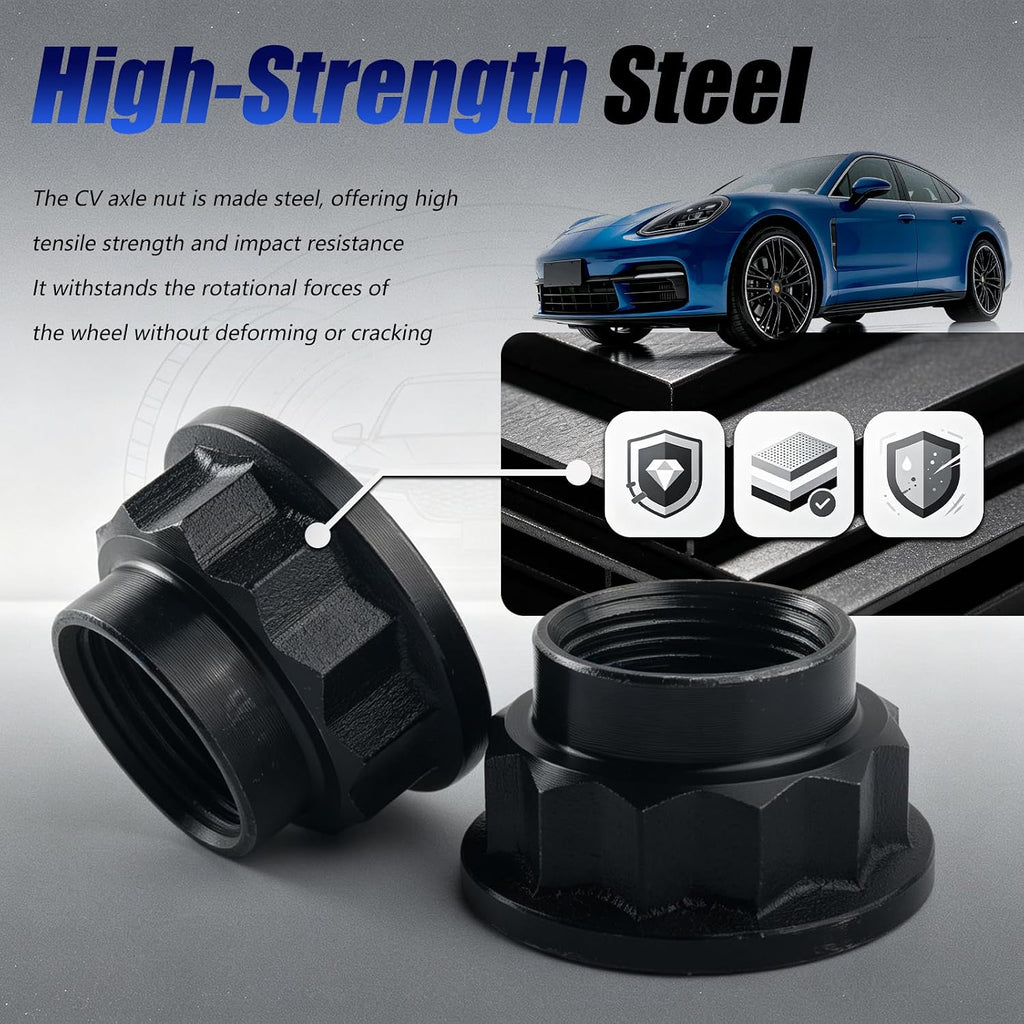 2PCS M22x1.5 Front & Rear CV Axle Nut,Spindle Nut OEM#90080-17238