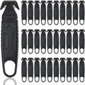 30 Pcs Safety Box Cutter with Concealed Blade Opener, Black