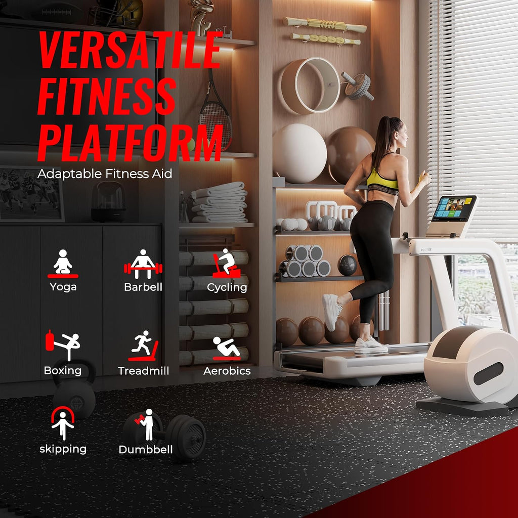0.79'' Extra-Thick Exercise Equipment Mats, 18 Pcs 72 Sq Ft Rubber Top Floor Tiles with High Density EVA Foam