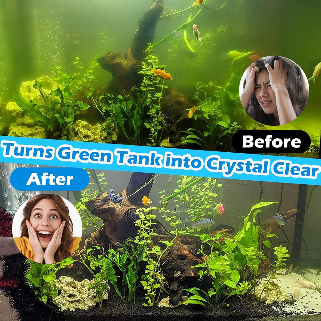 Aquarium Filter U-V for 20-75 Gallon, 200GPH Fish Tank Filter w/ 5W U-V Light Green Clean Machine Submersible
