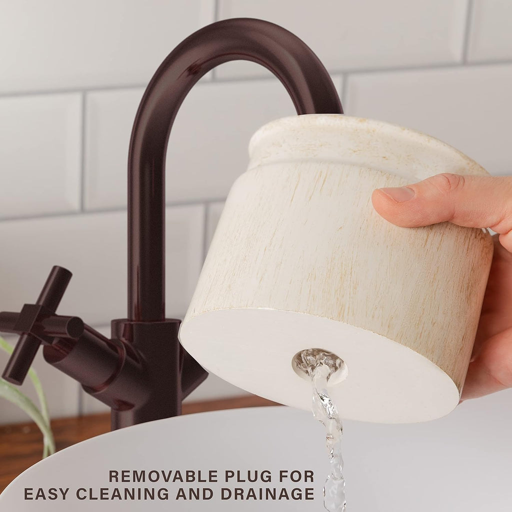 Rustic Luxe Beige 4 Piece Bathroom Accessories Set | Includes Soap Dispenser, Toothbrush Holder, Tumbler Cup & Soap Dish