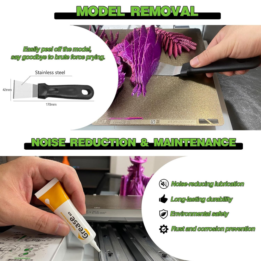 3D Printing Tool Set with Wood Box – 3D Printer Tools Features a deburring Tool, Wire Cutter, Drill, and Scraper for