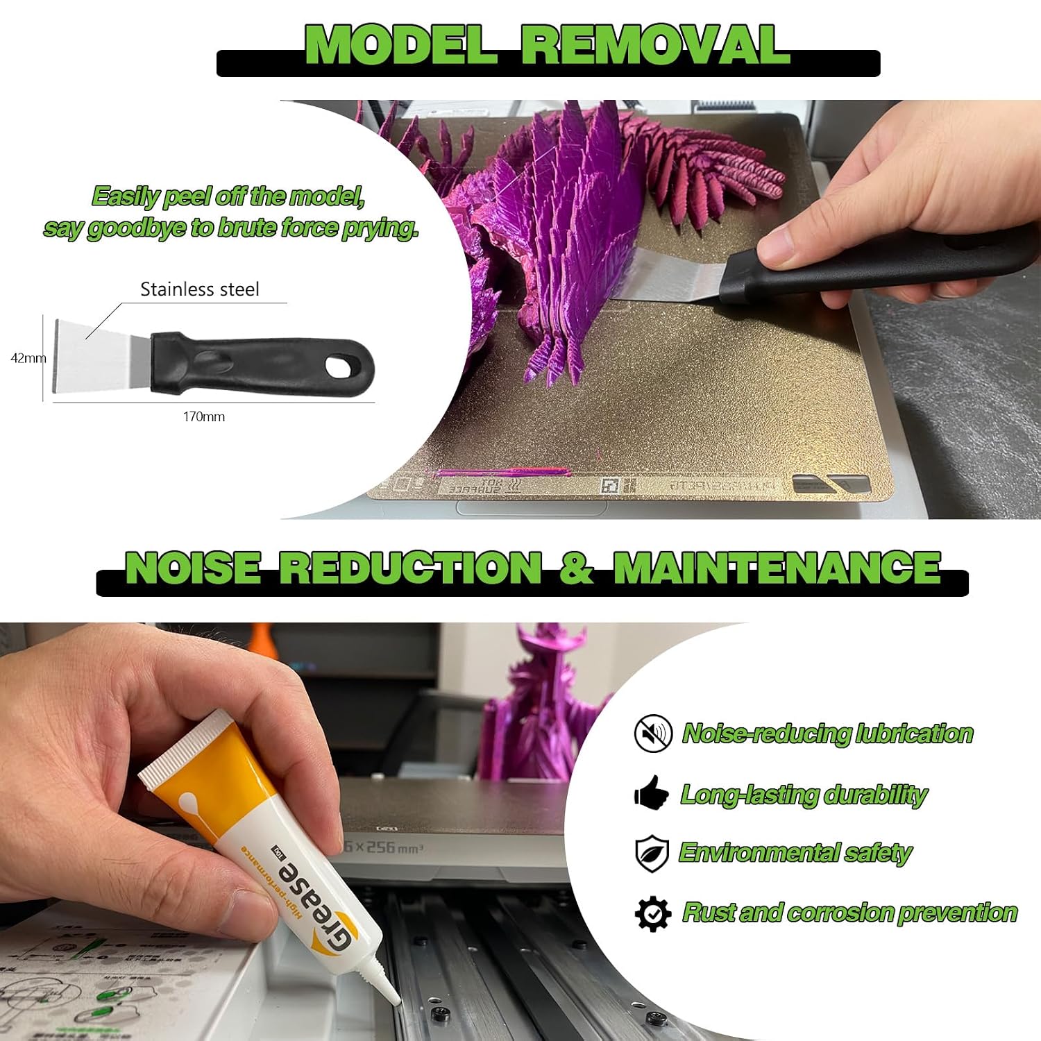 3D Printing Tool Set with Wood Box – 3D Printer Tools Features a deburring Tool, Wire Cutter, Drill, and Scraper for