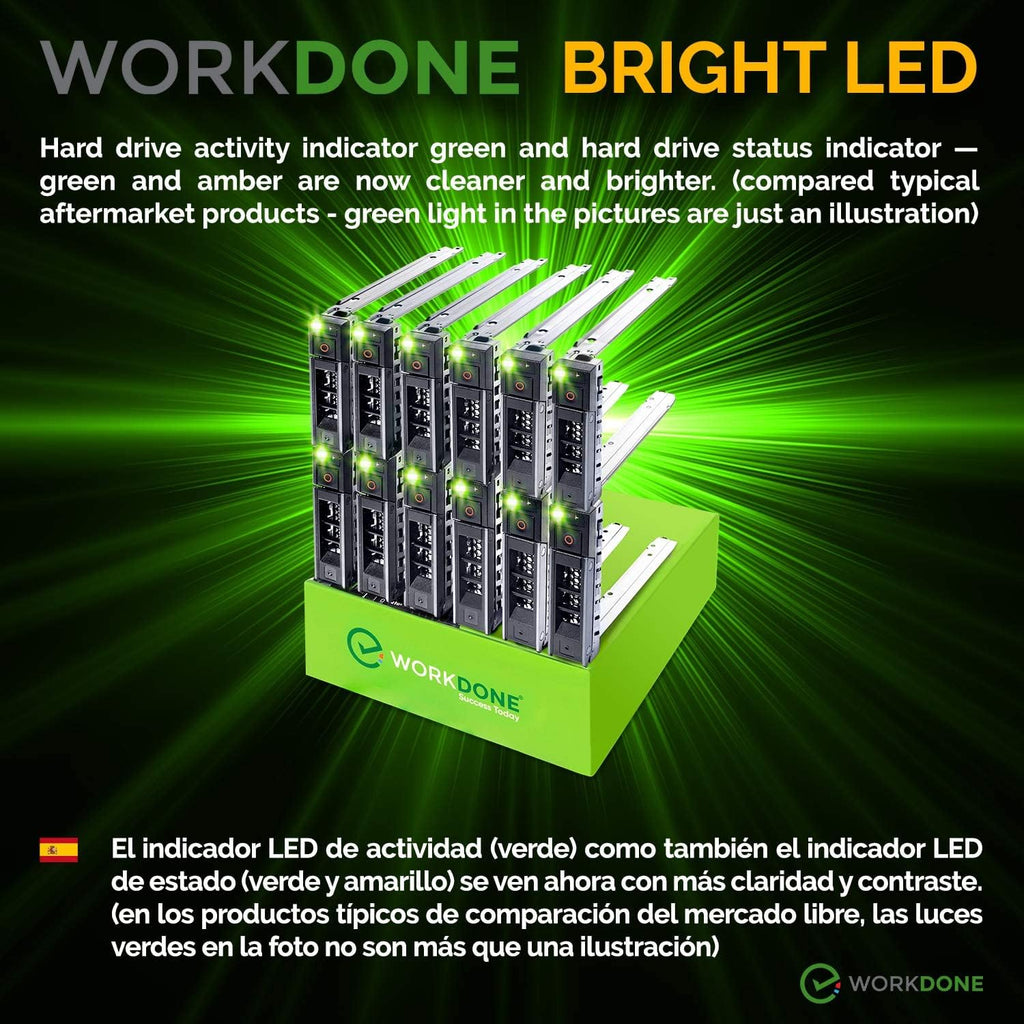 WORKDONE 12-Pack 3.5" LFF Caddy - fits Dell PowerEdge 17-14th Gen WH5D2
