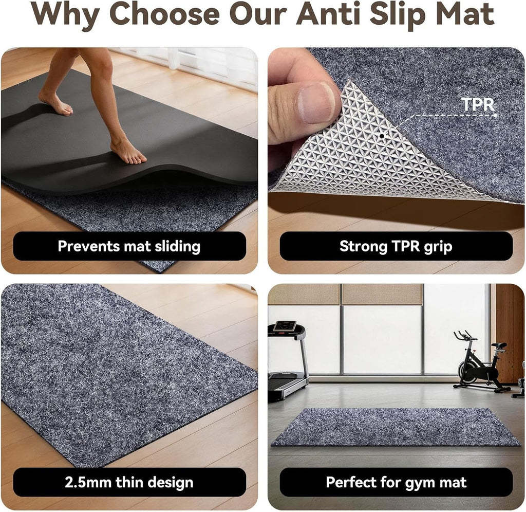 Non Slip Underlay for Interlocking Gym Mats, Prevents Foam Floor Mats from Sliding, Floor Grip Pad for Exercise