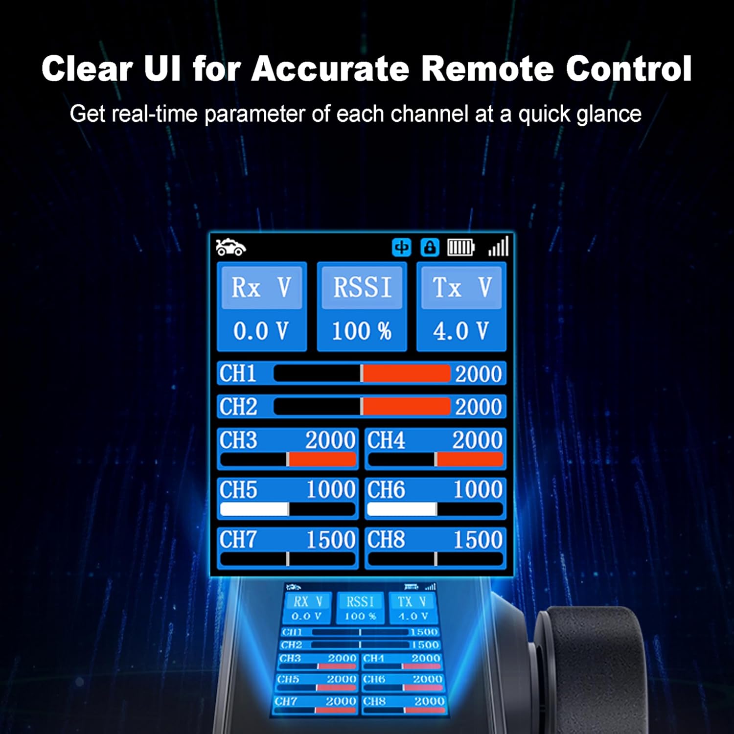 ME-8B RC Transmitter 8 Channels 2.4GHz and Receiver for 1/8 1/10 1/18 1/24 RC Crawler Car Boat TRX4 TRX4M SCX10 SCX24