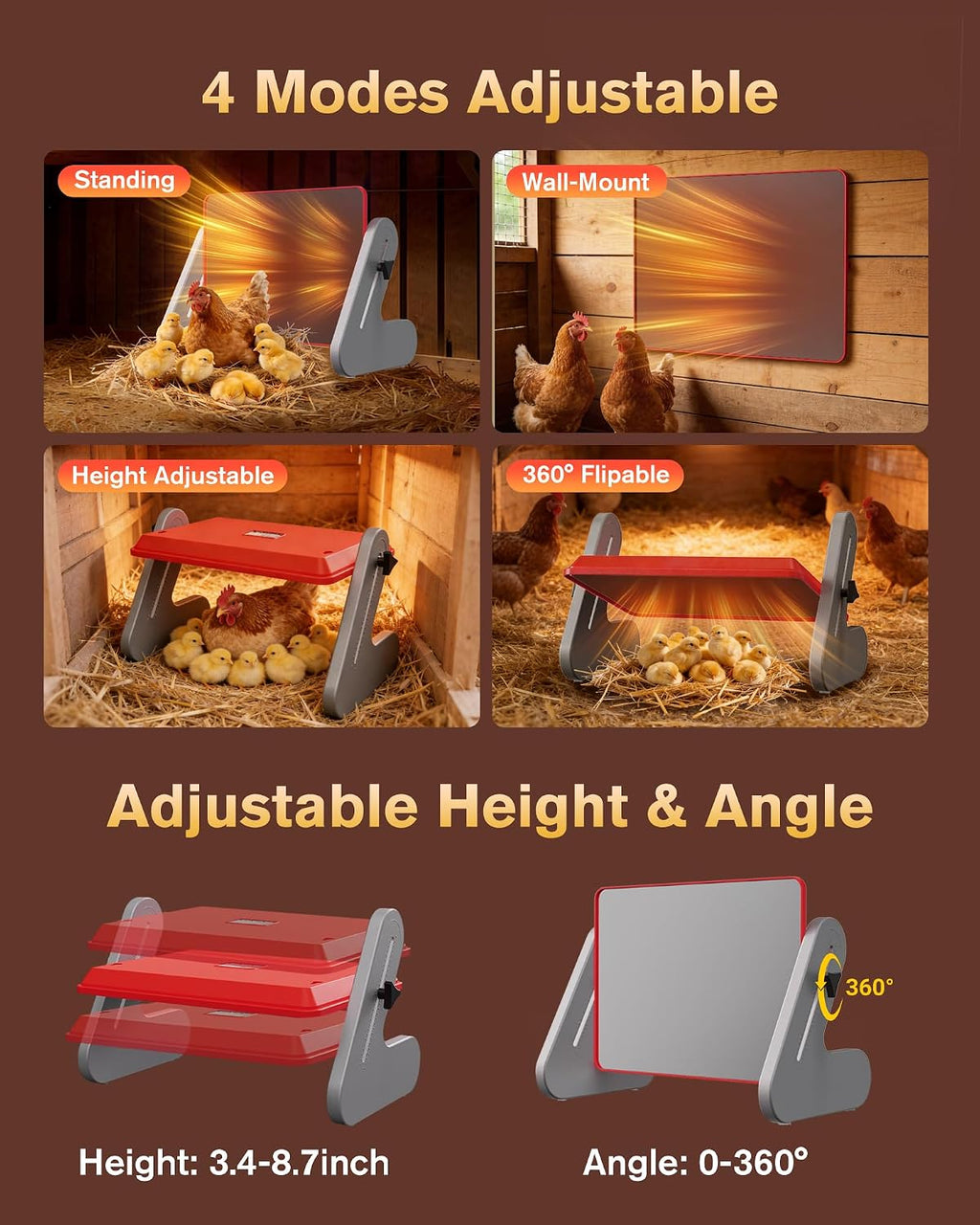 60W Chick Heat Plate, Adjustable Brooder Heater,ETL Certified
