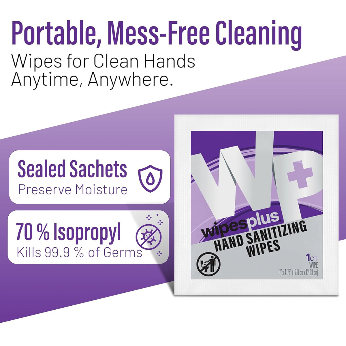 Hand Sanitzing Wipes Alcohol Wipes with Individual Sachets for Home and Business, 100 Count