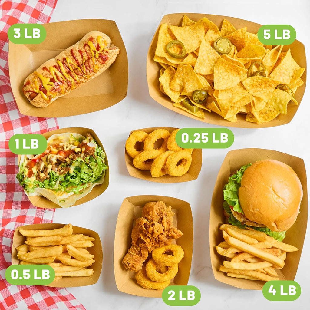 50 Pack 3 Lb Paper Food Trays
