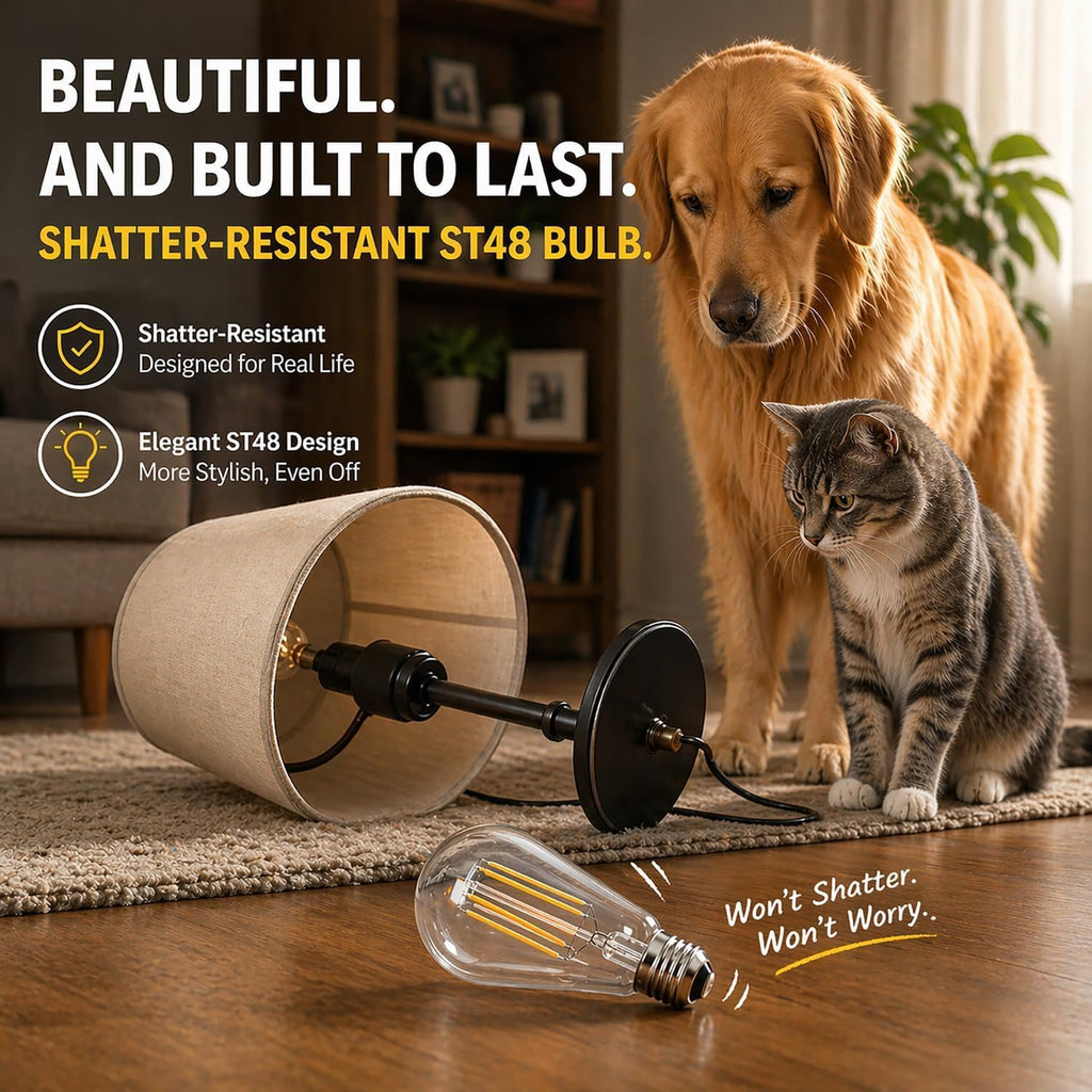 Shatterproof LED Edison Light Bulbs, 12 Pack 60W Equivalent, E26 Dimmable