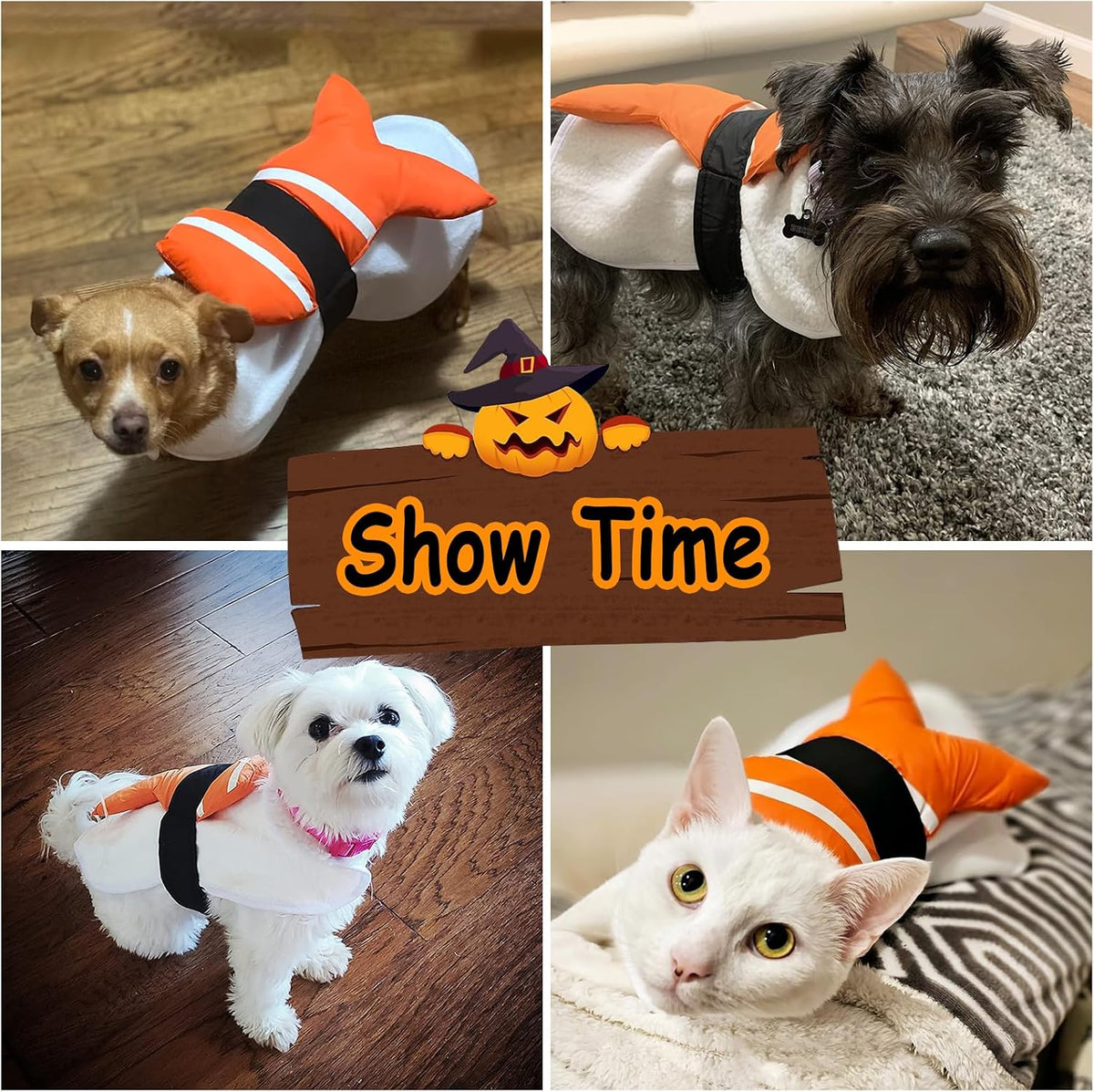 Sushi Dog Halloween Costume Fish Food Pet Costume Pet Cosplay Outfits