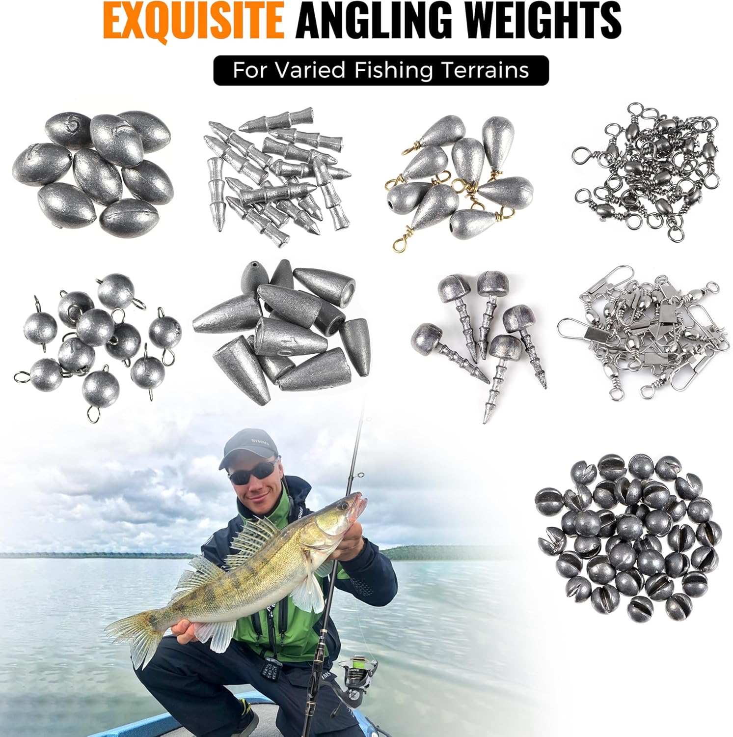 264/397pcs Fishing Accessories Kit, Organized Fishing Tackle Box with Tackle Included, Fishing Hooks, Fishing Weights