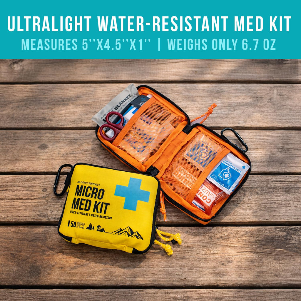 Ultralight Mini First Aid Kit, EDC Medical Kit, Water-Resistant EDC Mini Kit for Hiking, Backpacking, Camping