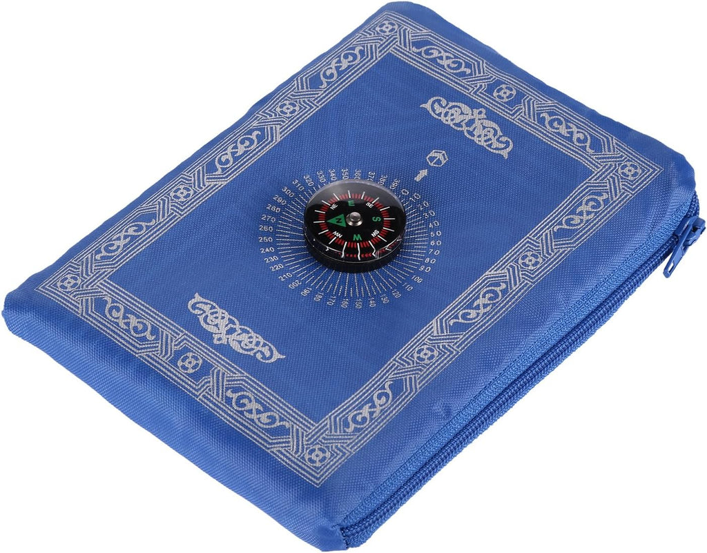 1 Pieces Portable Travel Prayer Mat with Compass, Waterproof Polyester Prayer Rug, Muslim Travel Prayer Mat, for