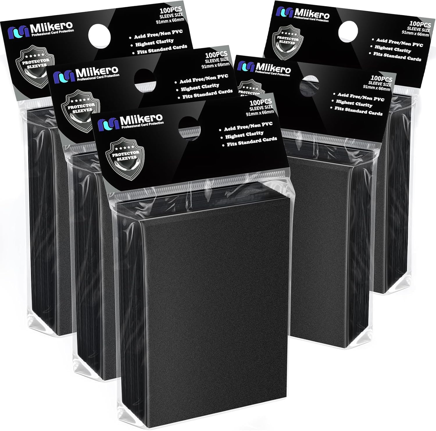500 Counts Black Card Sleeves, Matte Card Sleeve Deck Card Protectors, Trading Card Sleeves Fit for MTG, TCG and