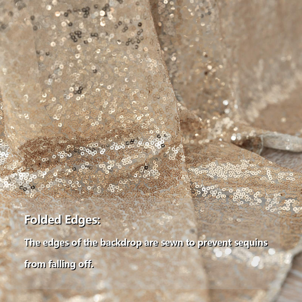 Champagne Sequin Tablecloth 90''x132''