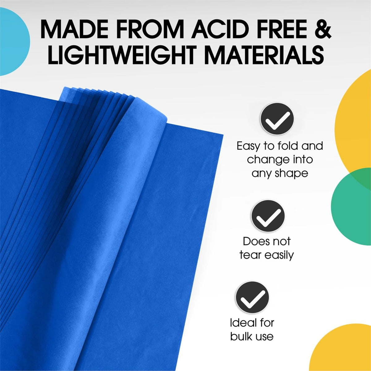 Dark Blue Tissue Paper for Gift Bags 15" X 20" 480 Sheets