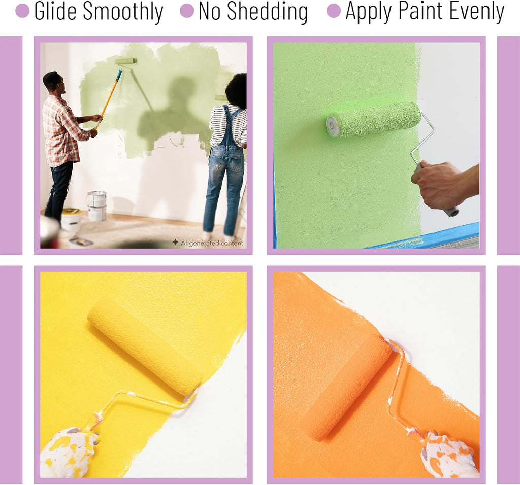 Bates- Paint Roller Covers, 1/2" x 9" Roller Covers, Pack of 5, Covers for Paint Rollers, Naps for Paint Roller
