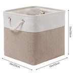13 x 13 Inch Cube Storage Bins, 6 Pack Extra Large Collapsible Fabric Storage Bin with Ropes, Foldable Storage Cubes