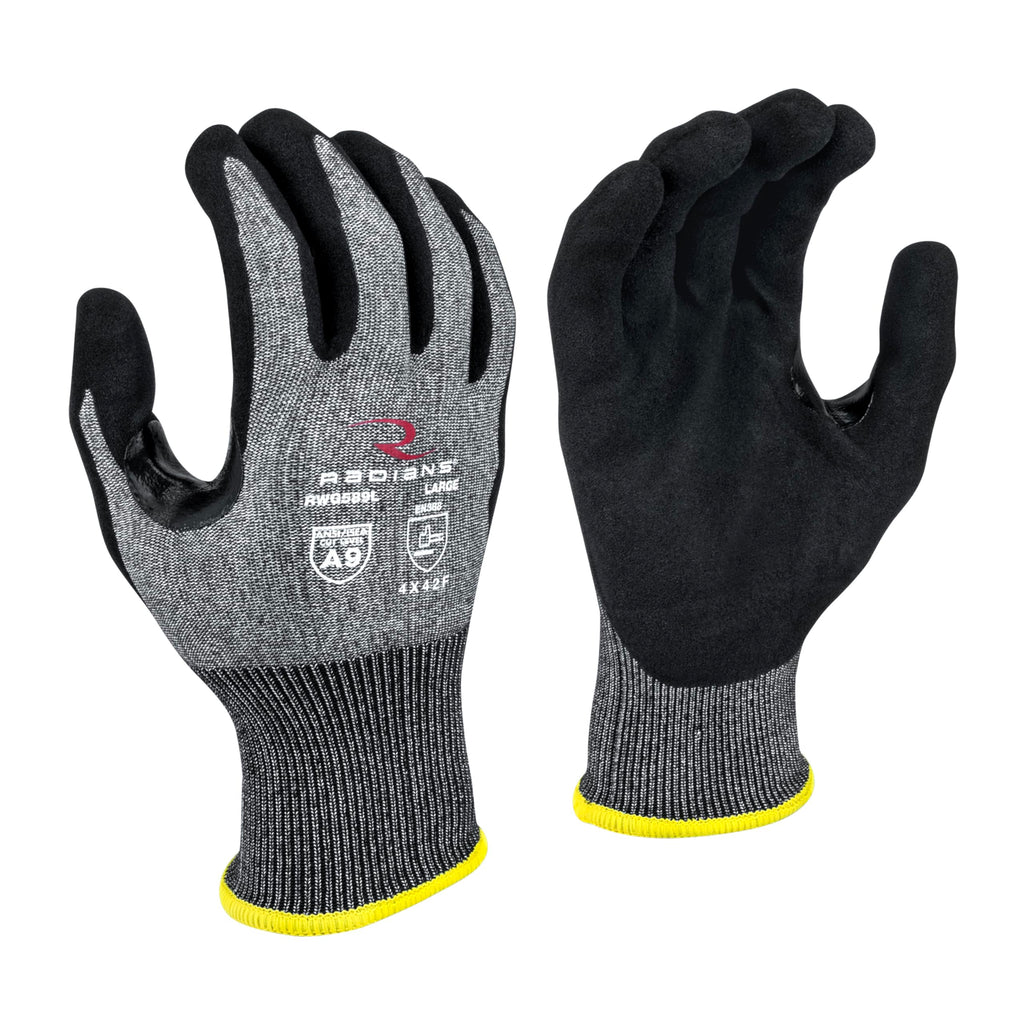 Cut Resistant Work Glove Touchscreen A9 Sandy Foam Nitrile, XL