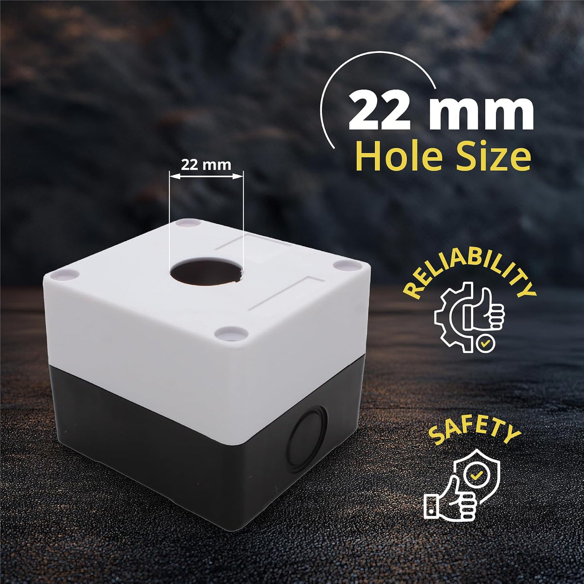 22mm Push Button Control Station Box, Single Hole Enclosure 2 Pack